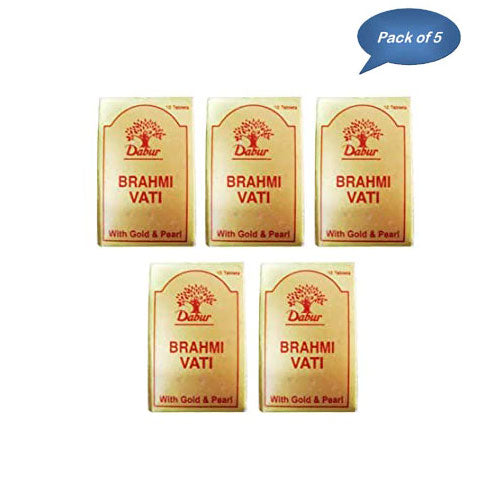 Dabur Brahmi Vati (Gold) 10 Tablets (Pack Of 5)