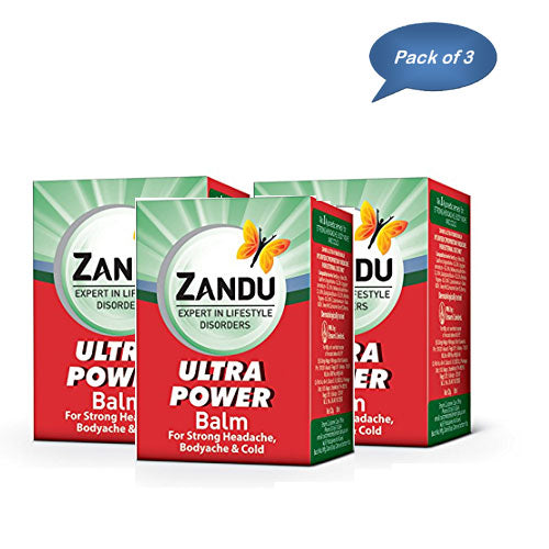 Zandu Ultra Power Balm 8 Ml (Pack of 3)