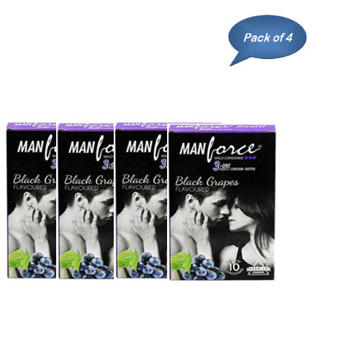 Mankind Manforce Wild Condoms (Black Grapes) 3 Pcs (Pack of 4)