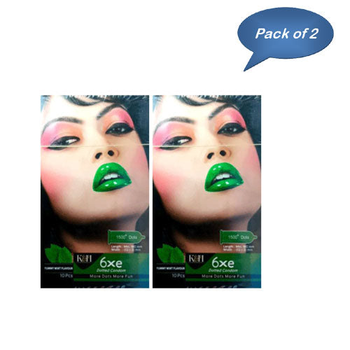 Koye Pharma 6Xe Mint Dotted Condom 10 Pcs (Pack of 2)