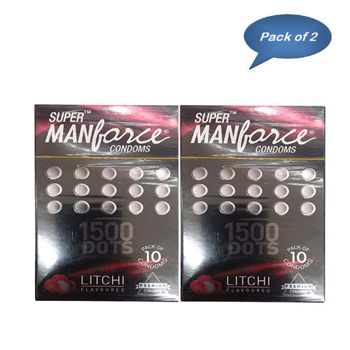 Mankind Super Manforce Condoms (Litchi) 10 Pcs (Pack of 2)