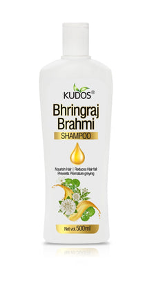 Kudos Bhringraj Brahmi Shampoo 500 Ml | Ayurvedic Bhringraj-Brahmi Hair Growth, Anti-Dandruff & Scalp Health Shampoo